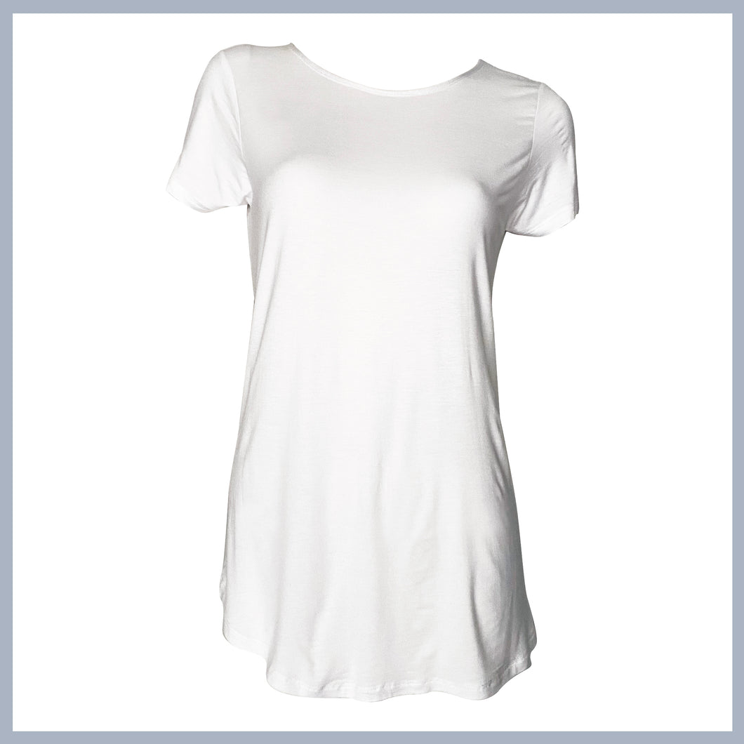 INGRID Long length T-shirt - Light Weight - WHITE