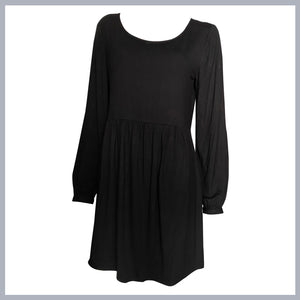 KELSEY Jersey Babydoll Dress L/S - Button Back