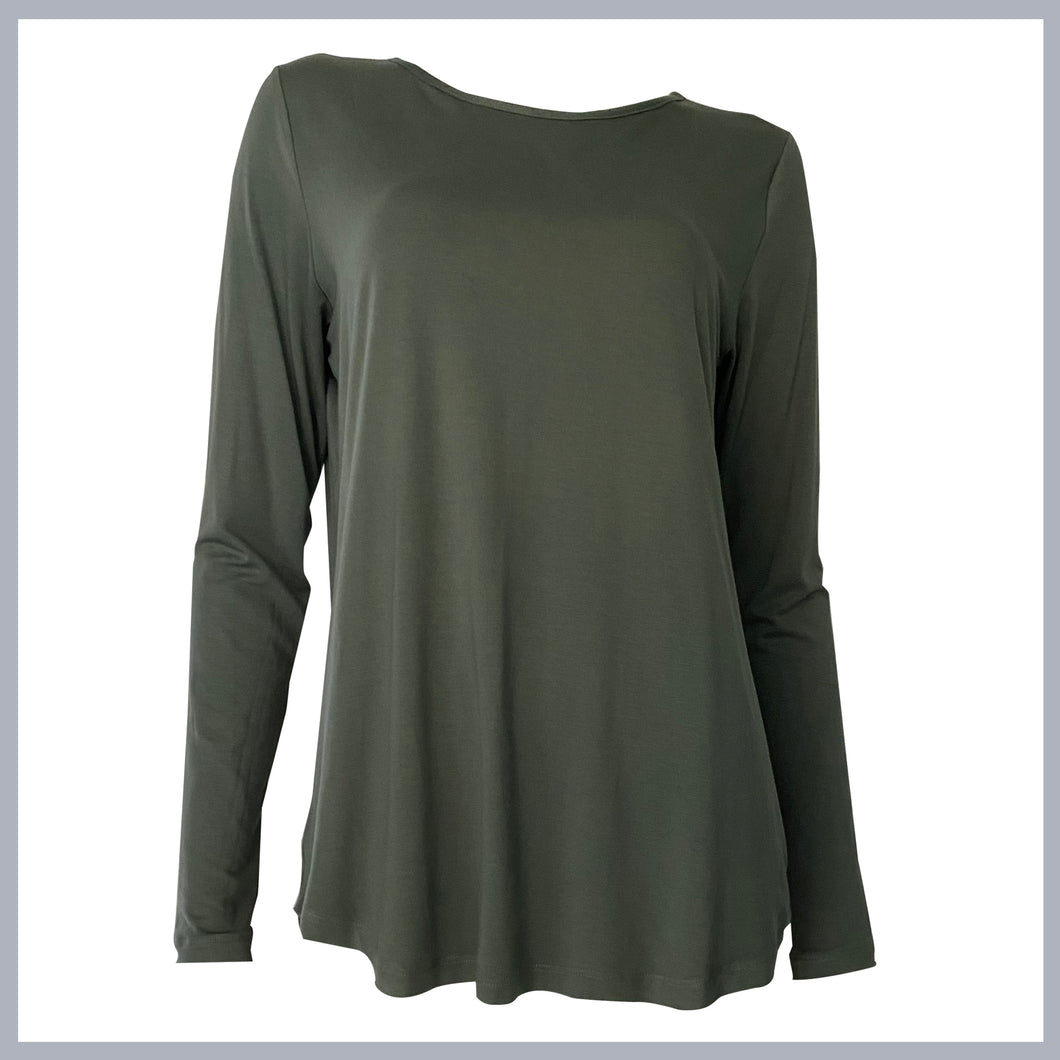 INGRID Long length Top L/S - Heavy Weight - Khaki