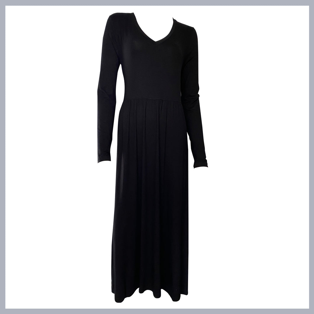 BIANCA single tier maxi dress Long sleeve