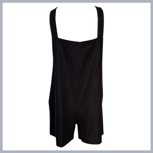 NELLIE Pinnie Playsuit in Black Linen