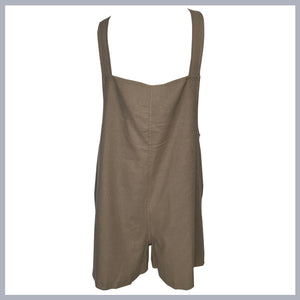 NELLIE Pinnie Playsuit in Mocha Linen